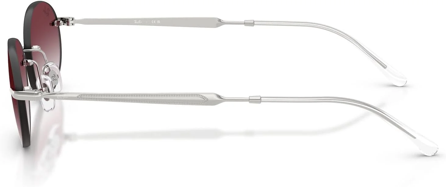 عینک آفتابی بیضی شکل ری-بن مدل RB3767، نقره‌ای/بنفش تیره گرادیان شفاف، سایز 54 میلی‌متر