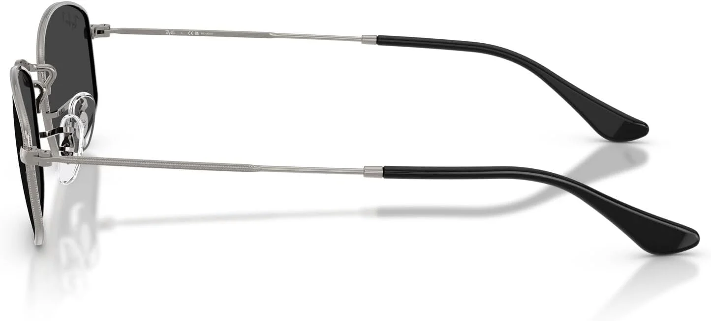 عینک آفتابی بیضی شکل ری-بن مدل RB3832، رنگ نوک مدادی/مشکی پلاریزه، سایز 55 میلی‌متر