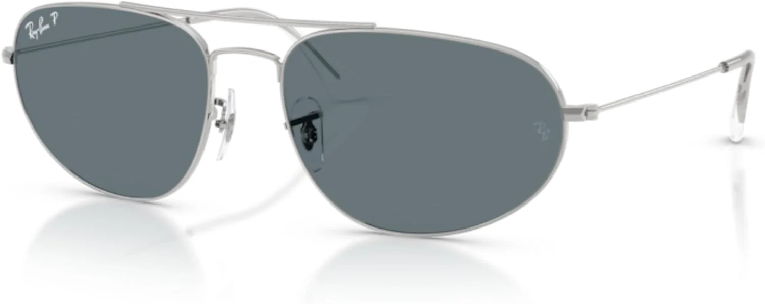 عینک آفتابی خلبانی Ray-Ban RB3945 Explorer 4، نقره ای/آبی تیره پلاریزه، 60 میلی متر