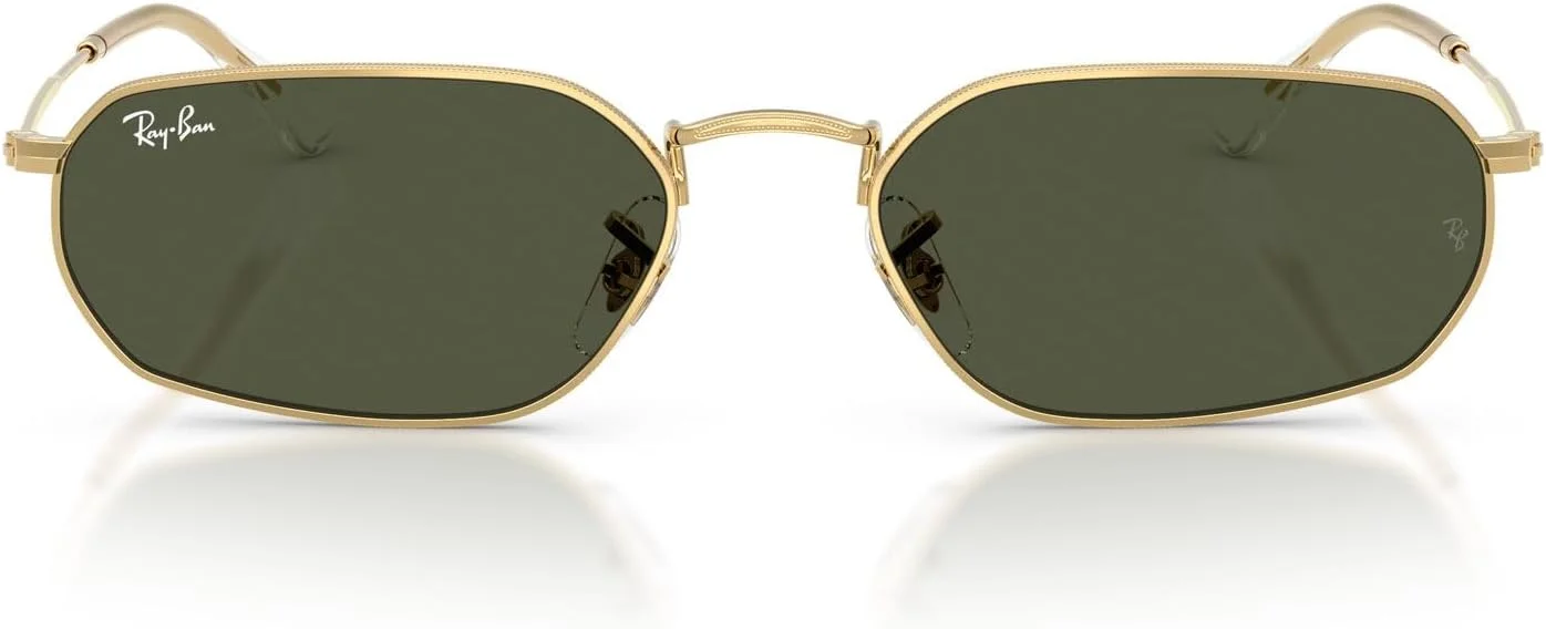 عینک آفتابی بیضی شکل ری-بن مدل RB3947، طلایی/سبز، 57 میلی متر