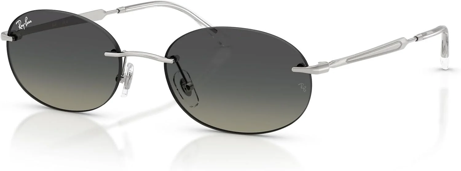 عینک آفتابی بیضی شکل ری-بن مدل RB3767، نقره ای/خاکستری تدریجی، 54 میلی متر