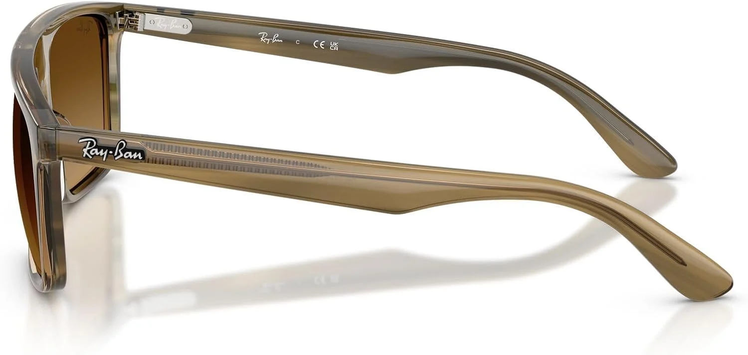 عینک آفتابی مربعی ری-بن مدل RB2222، راه راه سبز/قهوه ای تدریجی، 55 میلی متر