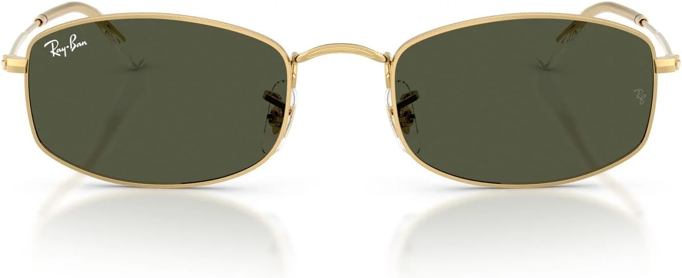 عینک آفتابی بیضی شکل ری-بن مدل RB3832، طلایی/سبز، 52 میلی‌متر