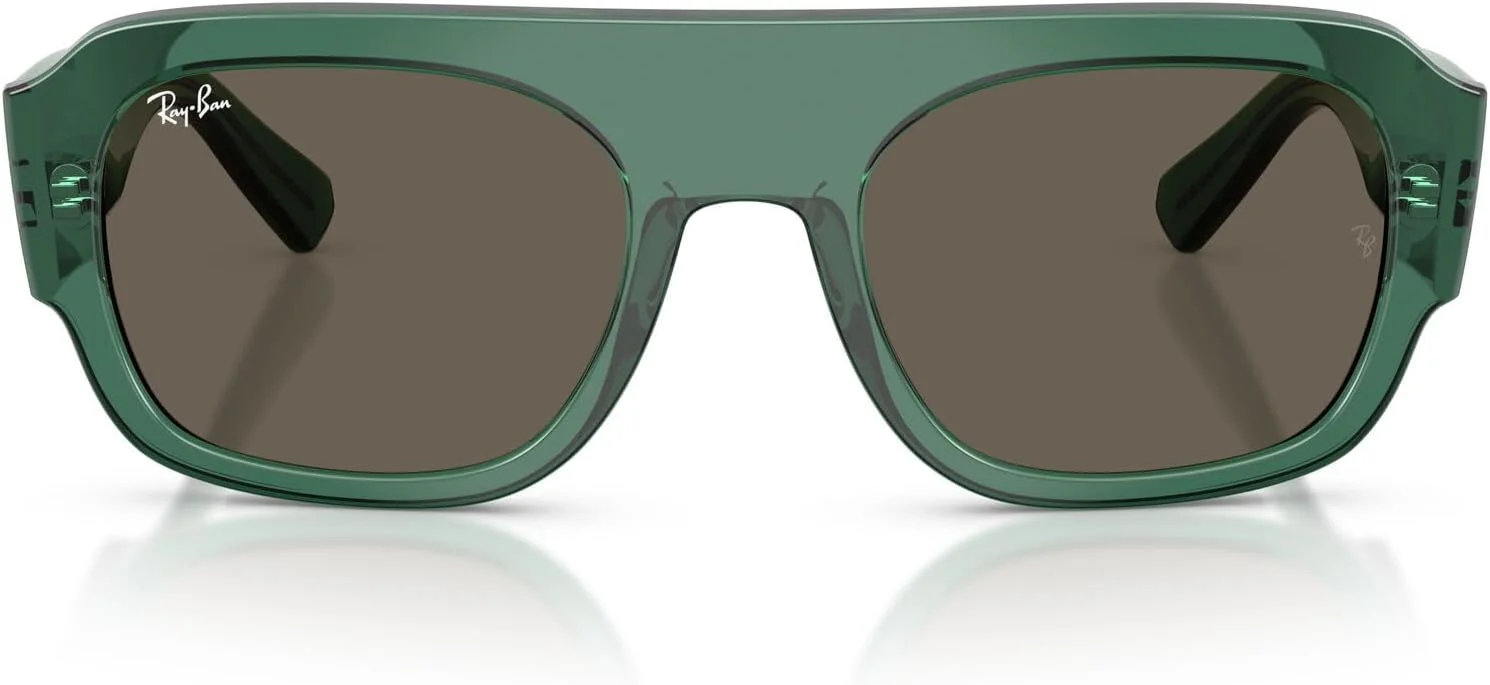 عینک آفتابی مستطیلی ری-بن RB2218، سبز شفاف/قهوه ای، 55 میلی متر