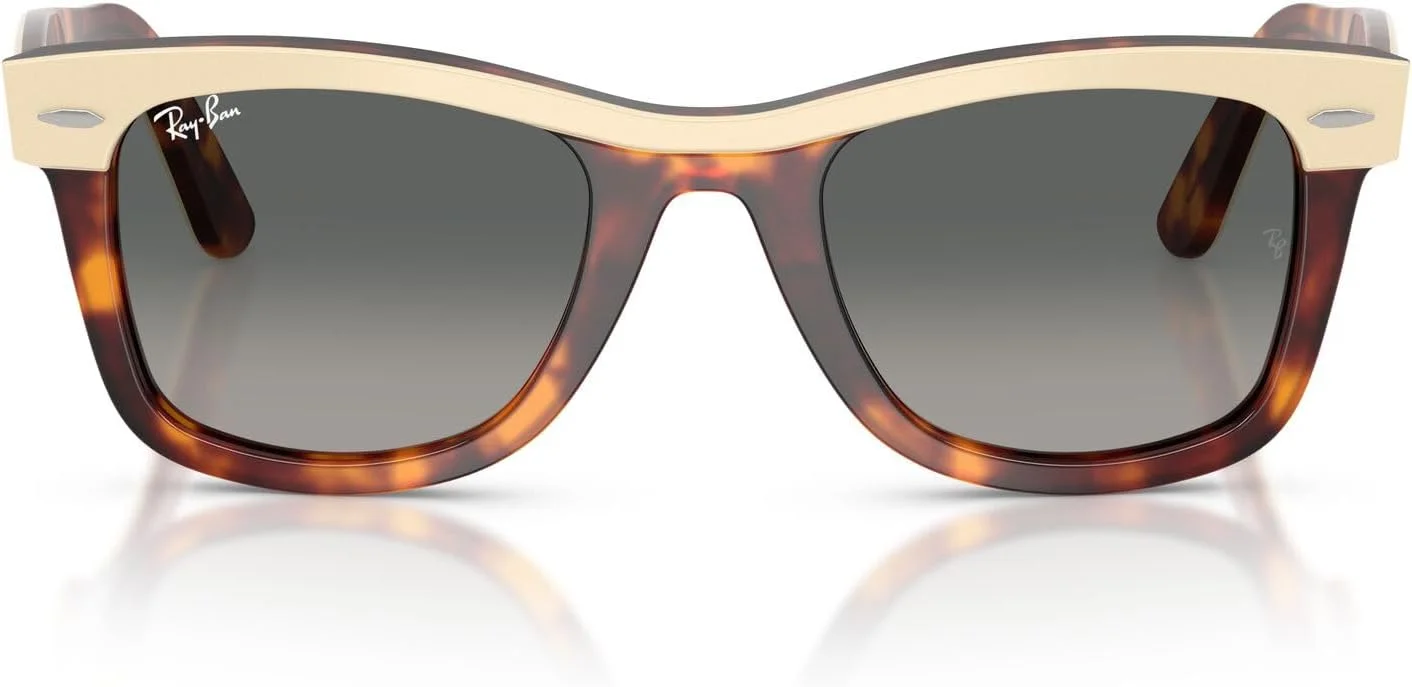 عینک آفتابی مربعی ری-بن مدل RB2240 Street Neat I، بژ روی هاوانا/خاکستری تدریجی، 50 میلی متر