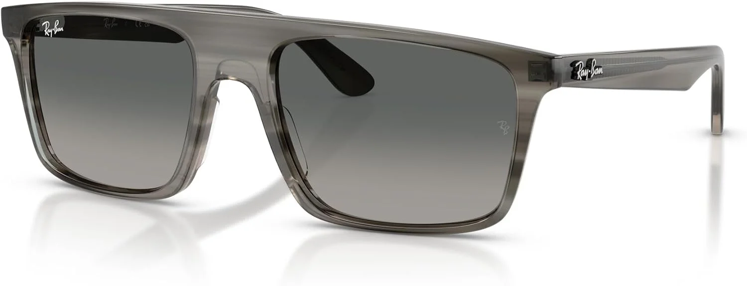 عینک آفتابی مربعی ری-بن مدل RB2222، خاکستری راه راه/خاکستری سایه روشن، 57 میلی متر