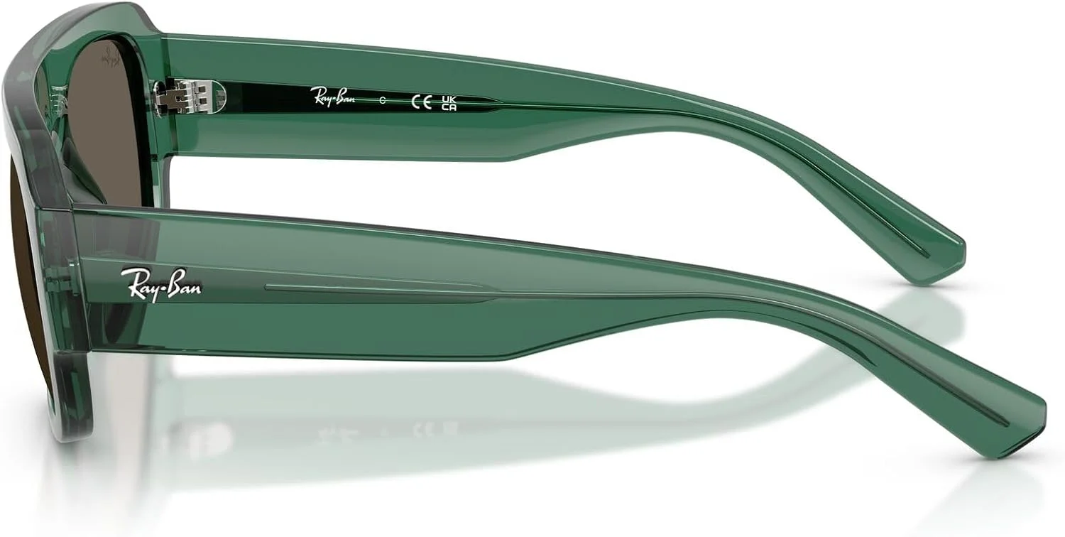 عینک آفتابی مستطیلی ری-بن RB2218، سبز شفاف/قهوه ای، 55 میلی متر