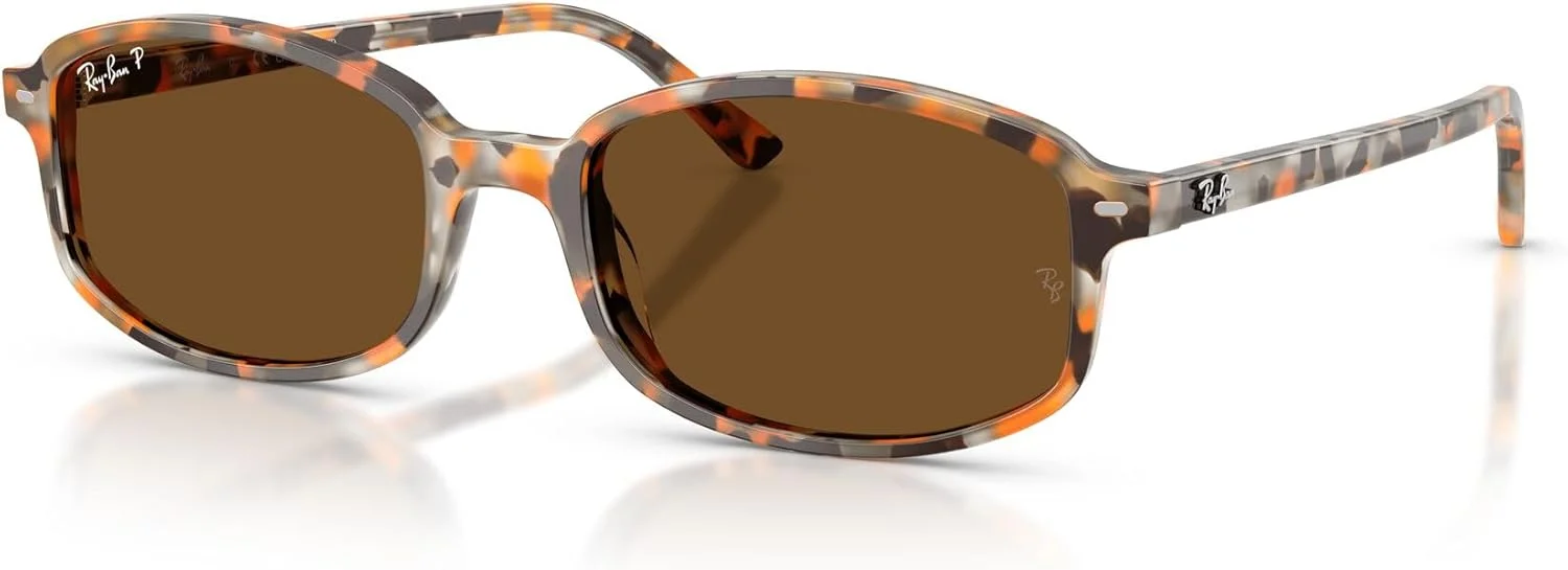 عینک آفتابی مستطیلی ری-بن مدل RB2232 Sam، هاوانا قهوه ای طوسی/قهوه ای پلاریزه، 56 میلی متر