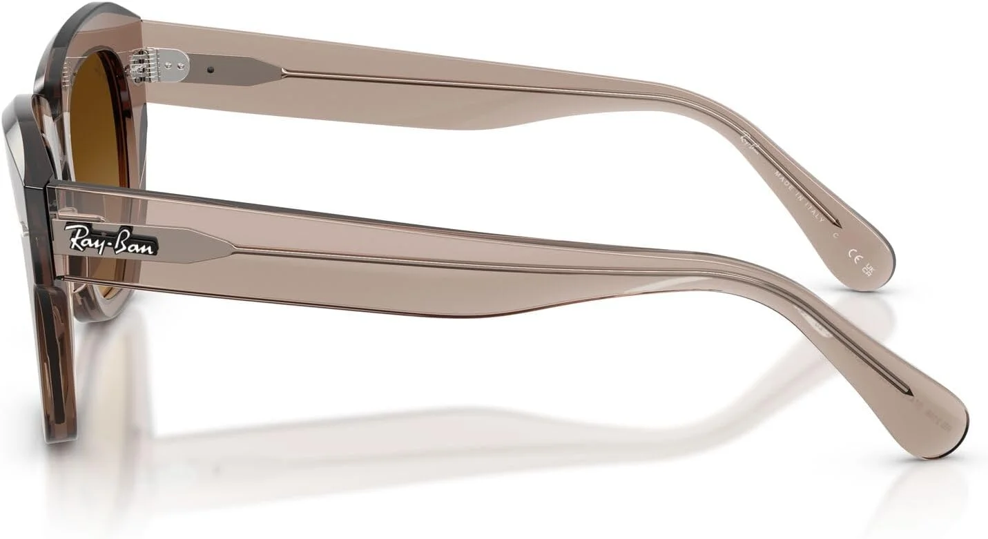 عینک آفتابی مربعی ری-بن مدل RB2186 State Street، قهوه ای روشن شفاف/قهوه ای گرادیان، 49 میلی متر
