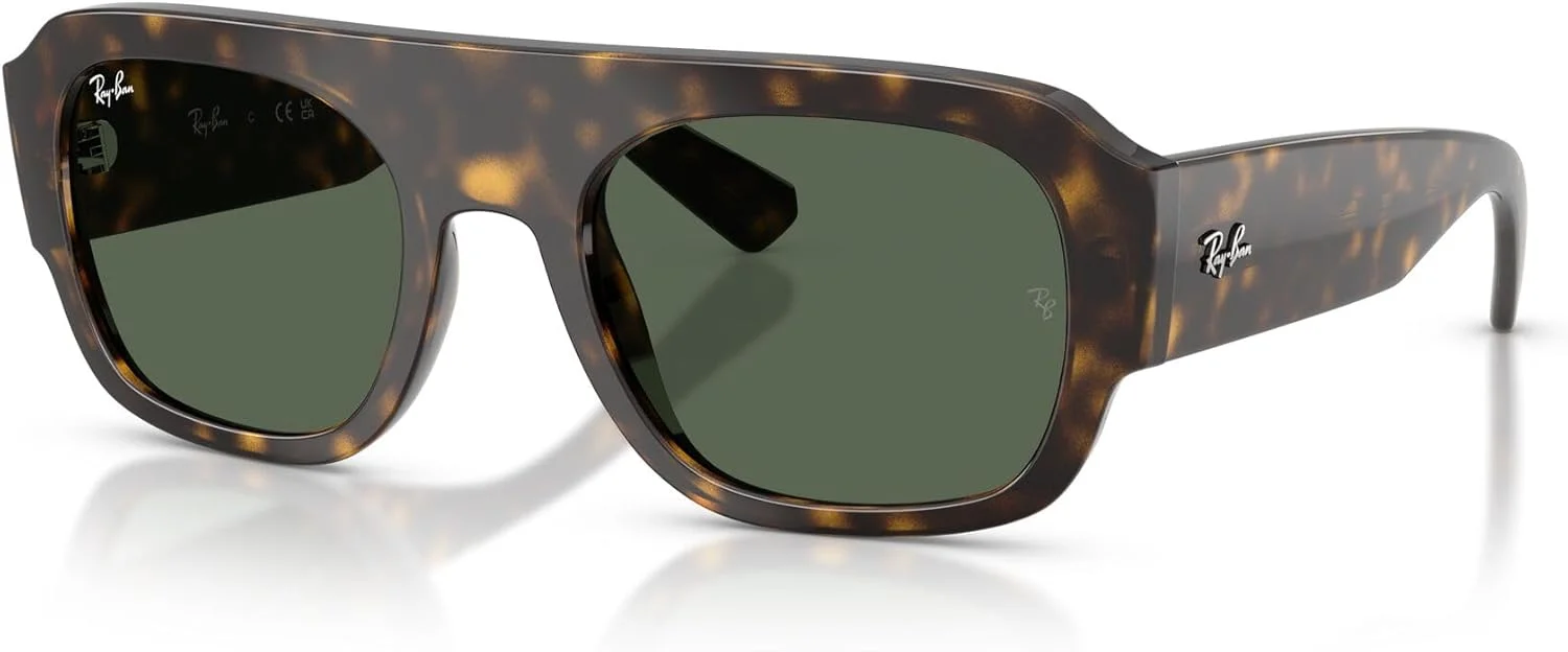 عینک آفتابی مستطیلی ری-بن مدل RB2218، هاوانا/سبز، 55 میلی متر