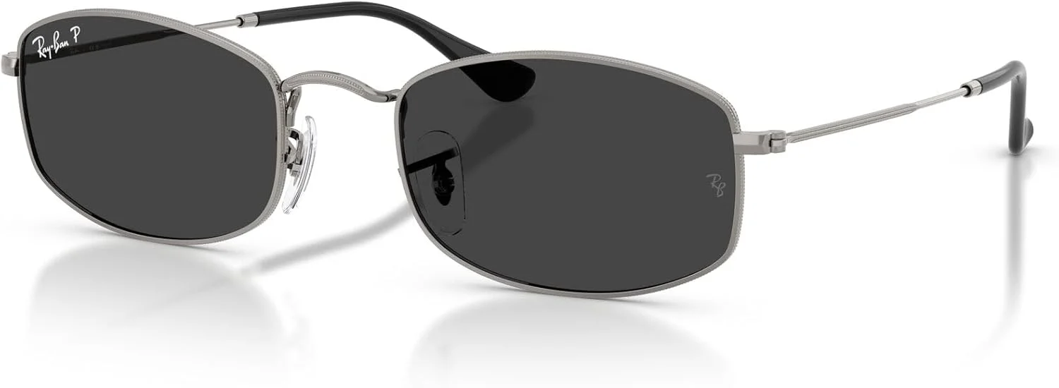 عینک آفتابی بیضی شکل ری-بن مدل RB3832، خاکستری تفنگی/مشکی پلاریزه، 52 میلی‌متر