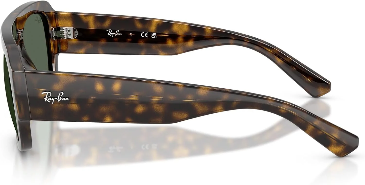 عینک آفتابی مستطیلی ری-بن مدل RB2218، هاوانا/سبز، 55 میلی متر