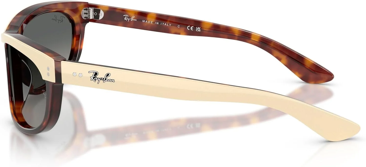 عینک آفتابی مستطیلی ری-بن RB2489 Street Neat II، بژ روی هاوانا/خاکستری تدریجی، 62 میلی متر