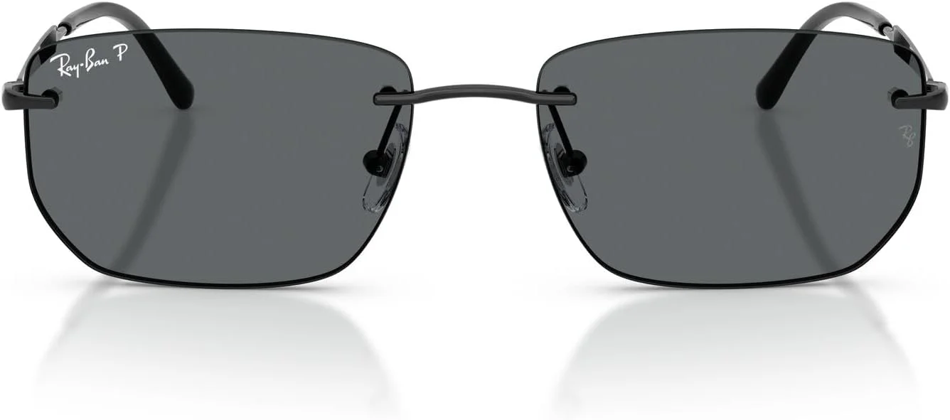 عینک آفتابی مستطیلی ری-بن RB3768، مشکی/خاکستری تیره پلاریزه، 56 میلی متر