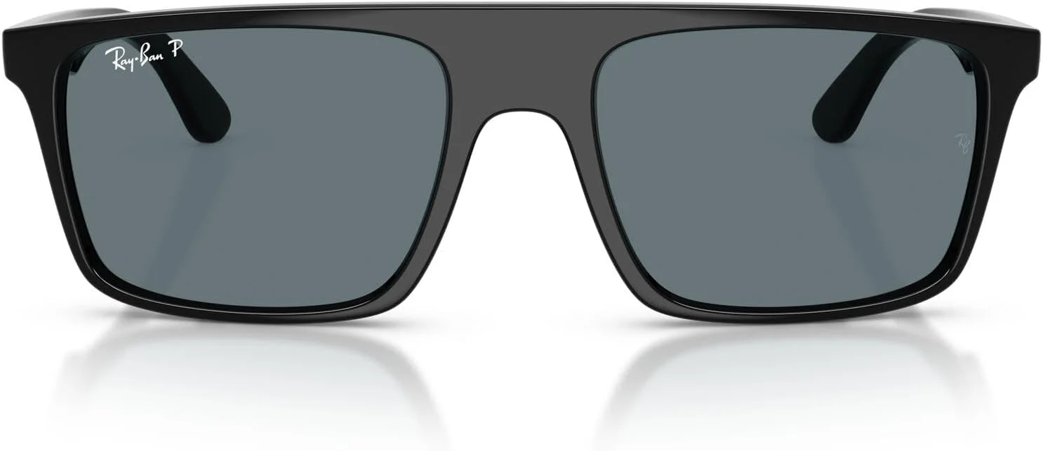 عینک آفتابی مربعی ری-بن مدل RB2222، مشکی/آبی تیره پلاریزه، 55 میلی‌متر
