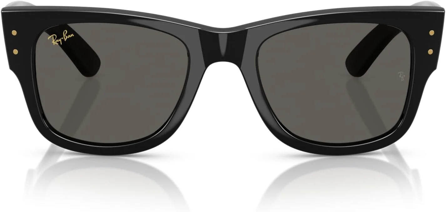 عینک آفتابی ری-بن مدل Mega Wayfarer با فریم مربعی، مناسب برای آقایان و بانوان، سایز 51 میلی‌متر، مشکی/خاکستری تیره