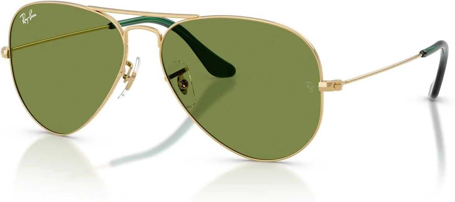 عینک آفتابی خلبانی کلاسیک ری-بن RB3025، طلایی/سبز، 62 میلی‌متر