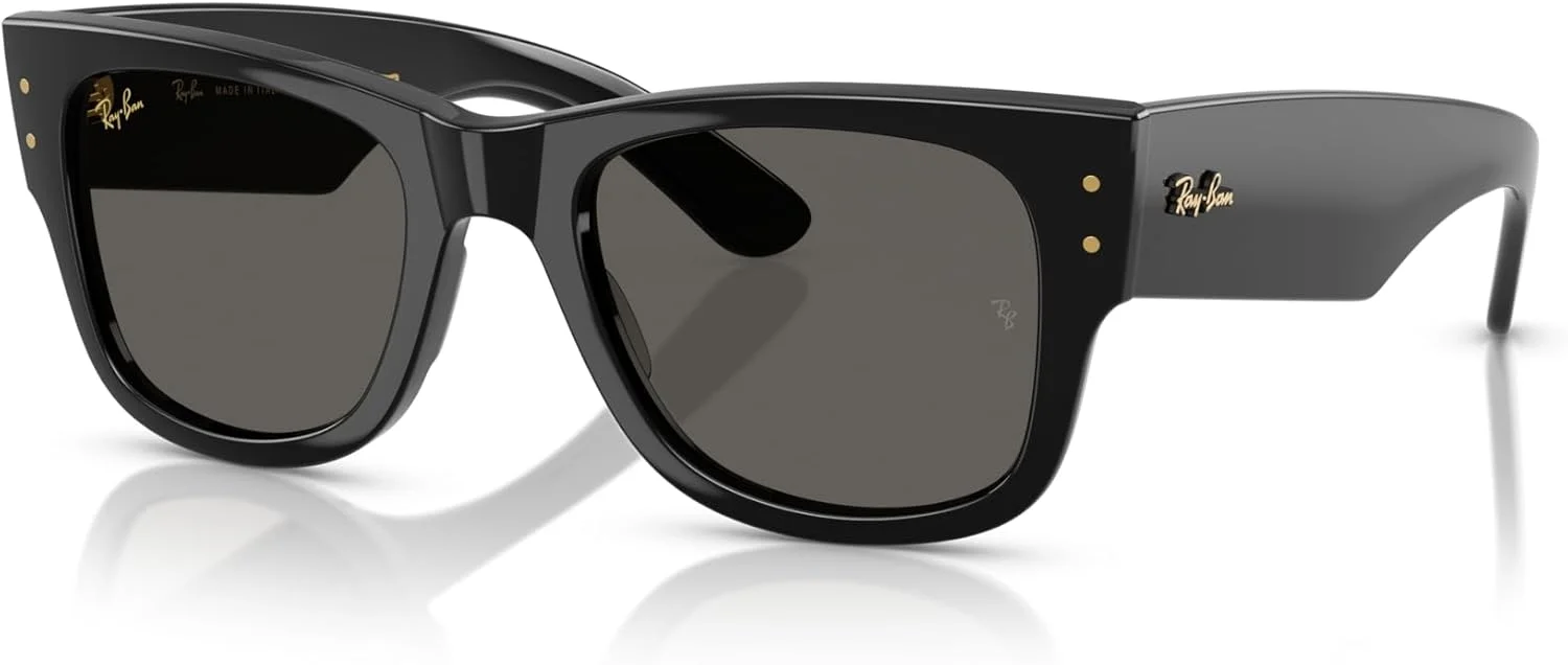 عینک آفتابی ری-بن مدل Mega Wayfarer با فریم مربعی، مناسب برای آقایان و بانوان، سایز 51 میلی‌متر، مشکی/خاکستری تیره