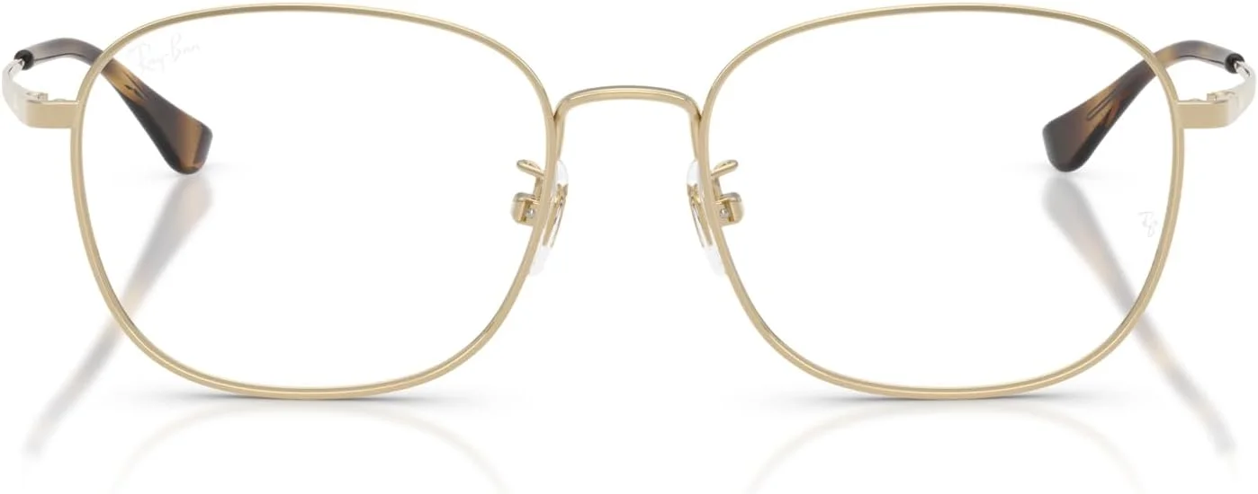 فریم عینک طبی مردانه ری بن مدل RX6418D، طلایی کم رنگ/لنز نمایشی، سایز 53 میلی متر