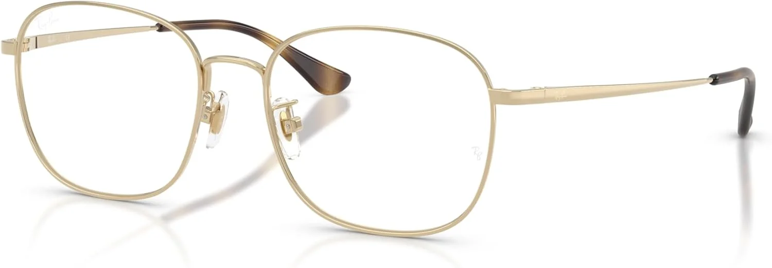 فریم عینک طبی مردانه ری بن مدل RX6418D، طلایی کم رنگ/لنز نمایشی، سایز 53 میلی متر