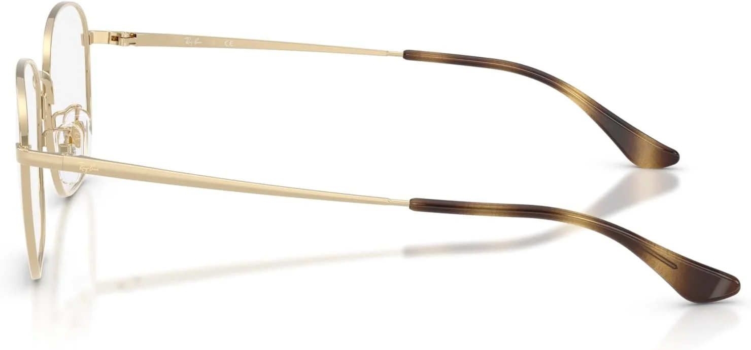 فریم عینک طبی مردانه ری بن مدل RX6418D، طلایی کم رنگ/لنز نمایشی، سایز 53 میلی متر