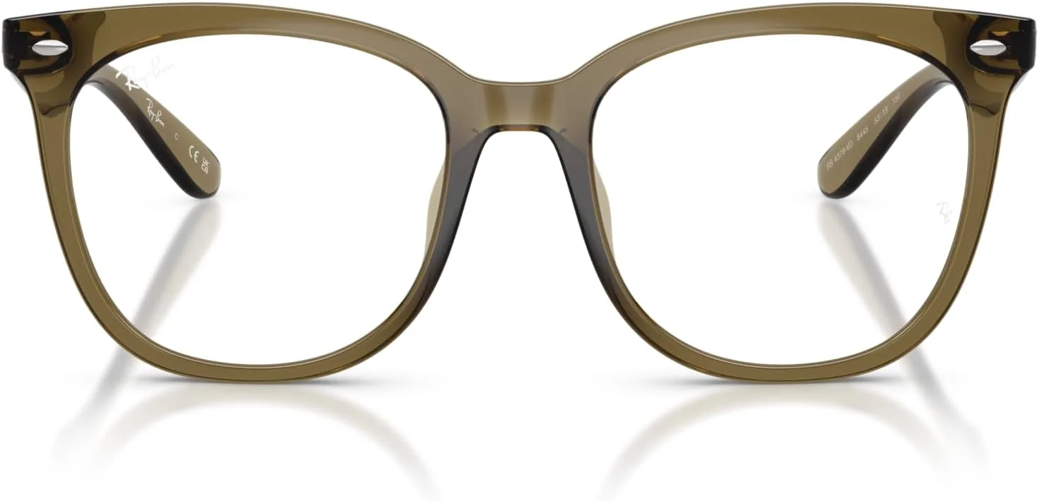 فریم عینک طبی مردانه ری-بن مدل RX4379VD مربعی، سبز تیره شفاف/لنز نمایشی، 53 میلی متر