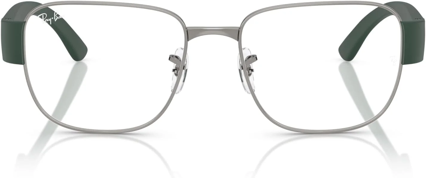 فریم عینک طبی مربعی Ray-Ban RX6532، فلز تفنگی/لنز نمایشی، 55 میلی متر