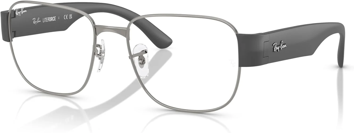 فریم عینک طبی مربعی Ray-Ban RX6532، رنگ Gunmetal/شیشه دمو، سایز 55 میلی متر