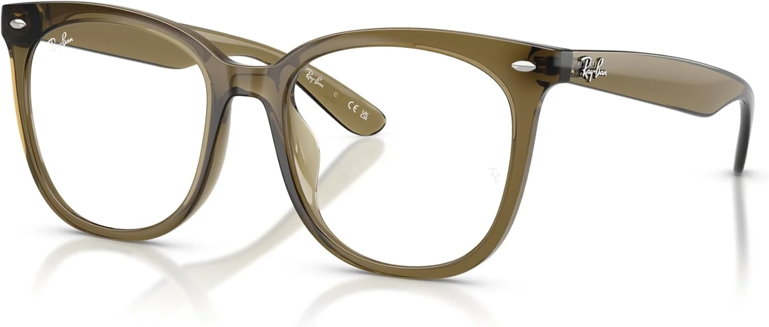 فریم عینک طبی مردانه ری-بن مدل RX4379VD مربعی، سبز تیره شفاف/لنز نمایشی، 53 میلی متر