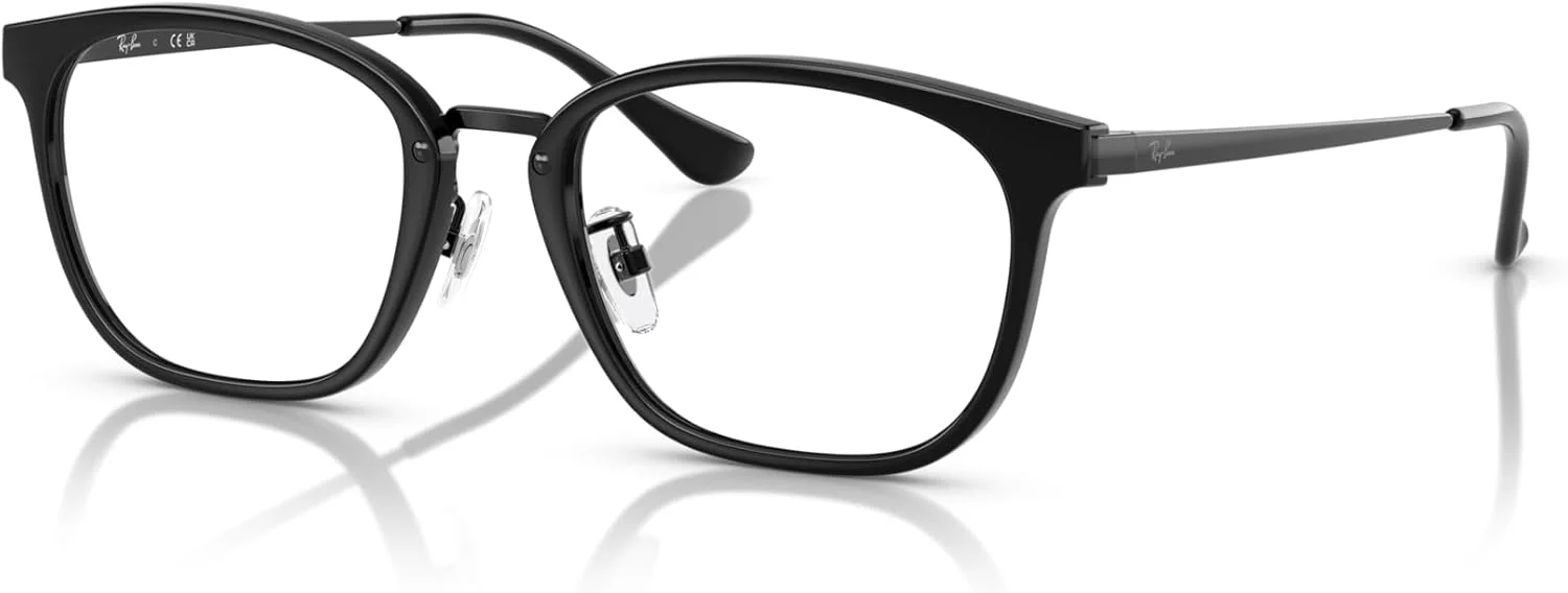فریم عینک طبی مربعی ری-بن RX7247D، مشکی/لنز نمایشی، 51 میلی متر