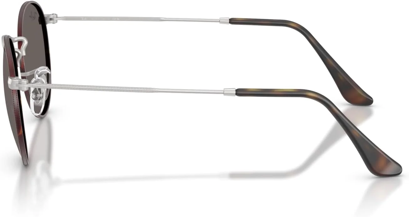 عینک آفتابی فلزی گرد ری-بن مدل RB3447، هاوانا مات روی نقره ای مات/ خاکستری تیره، 50 میلی متر