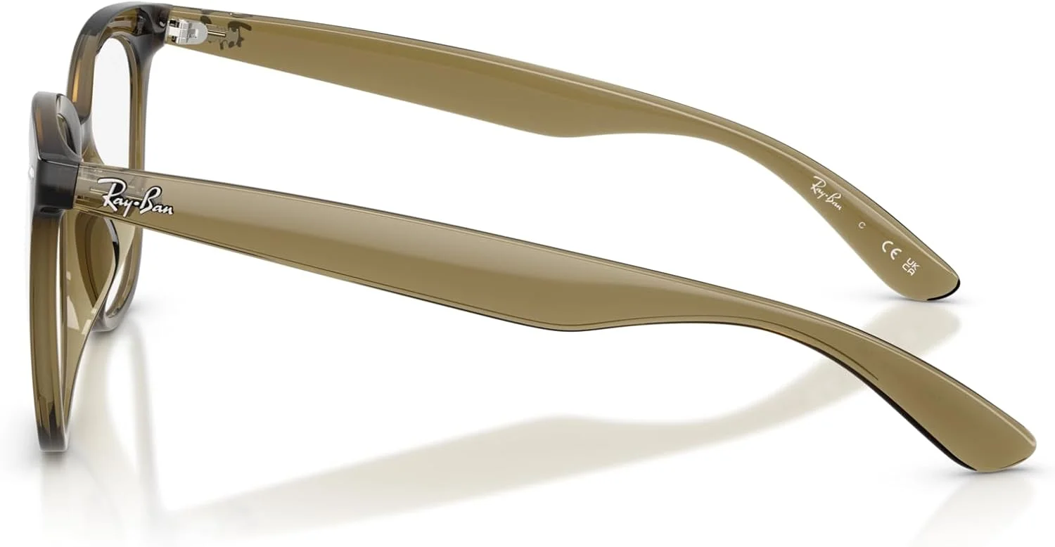 فریم عینک طبی مردانه ری-بن مدل RX4379VD مربعی، سبز تیره شفاف/لنز نمایشی، 53 میلی متر