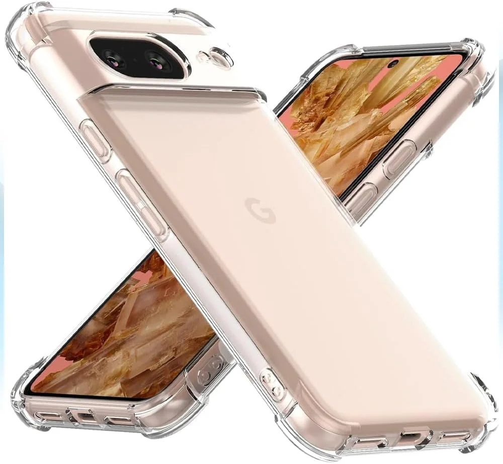 کاور محافظ باریک و ضد ضربه TPU با لبه های نرم و گوشه های تقویت شده برای گوگل پیکسل 8 - پوشش محافظ شفاف