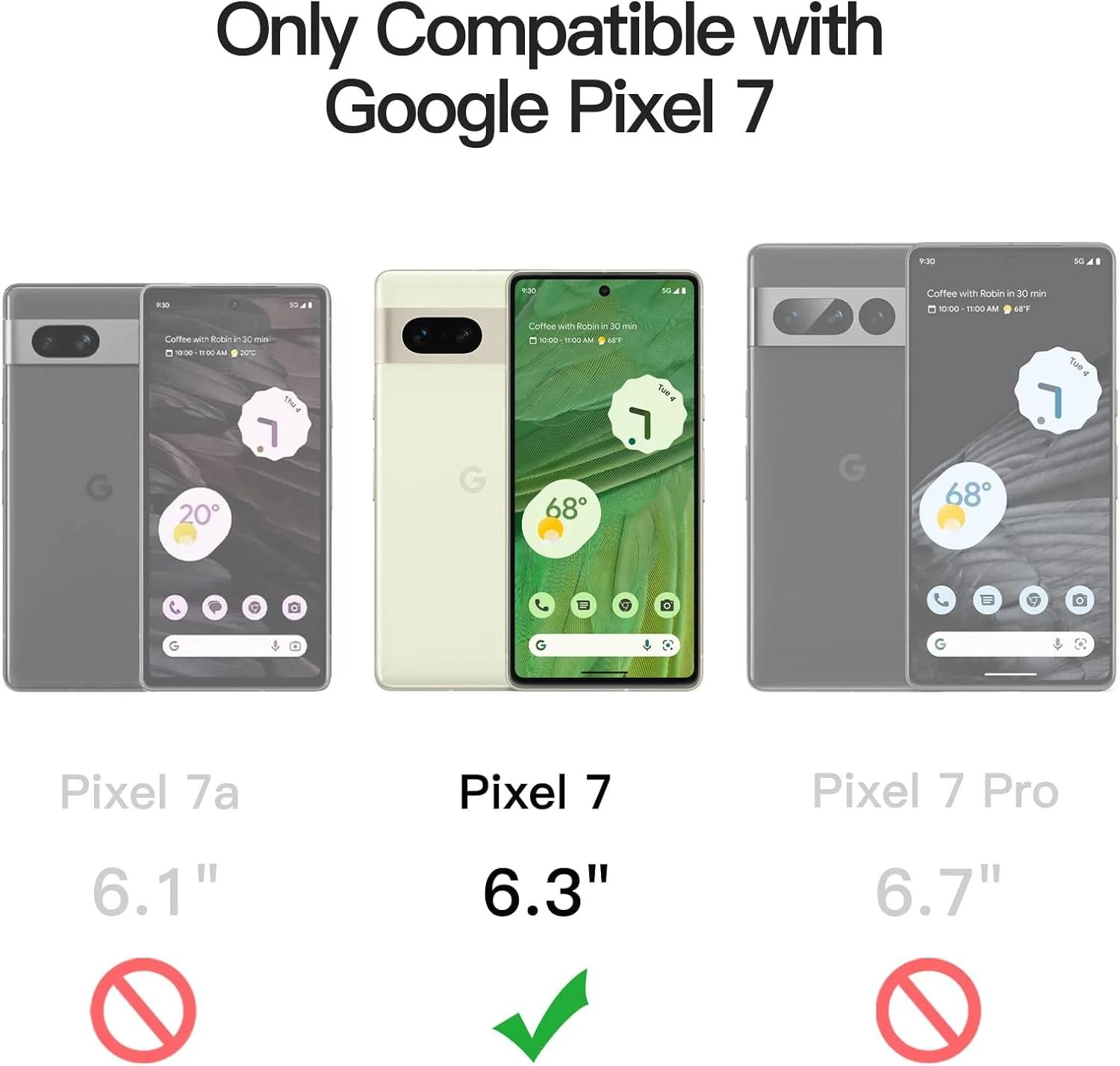 کاور محافظ ژله ای JETech برای گوگل پیکسل 7، ضد ضربه، پشت شفاف ضد خش (شفاف HD)