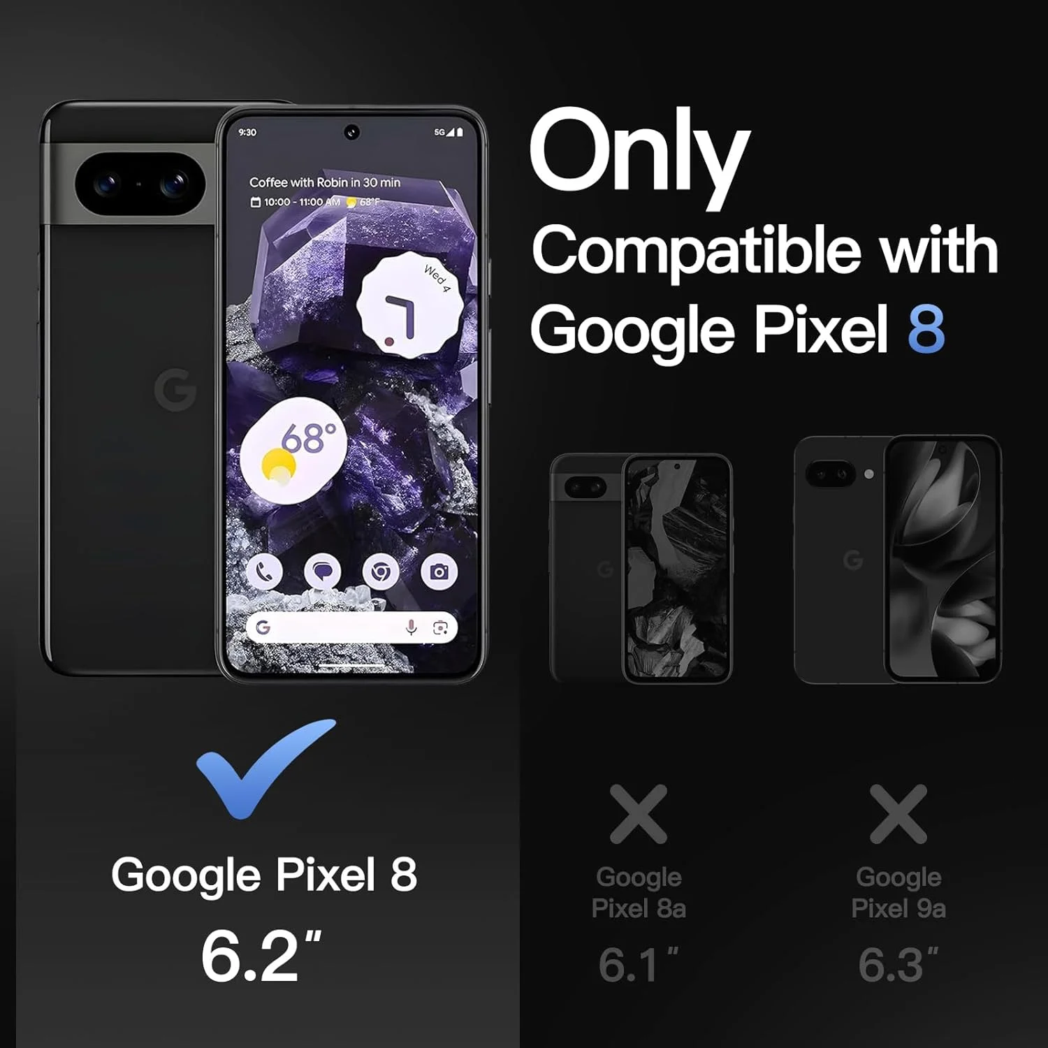 کاور آهنربایی JETech برای گوگل پیکسل 8 با اندازه 6.2 اینچ (سال 2023)، سازگار با MagSafe، کاور گوشی ضد ضربه با پشت مات نیمه شفاف (آبسیدین) کاور آهنربایی JETech برای گوگل پیکسل 8 با اندازه 6.2 اینچ (سال 2023)، سازگار با MagSafe، کاور گوشی ضد ضربه با پشت مات نیمه شفاف (آبسیدین)