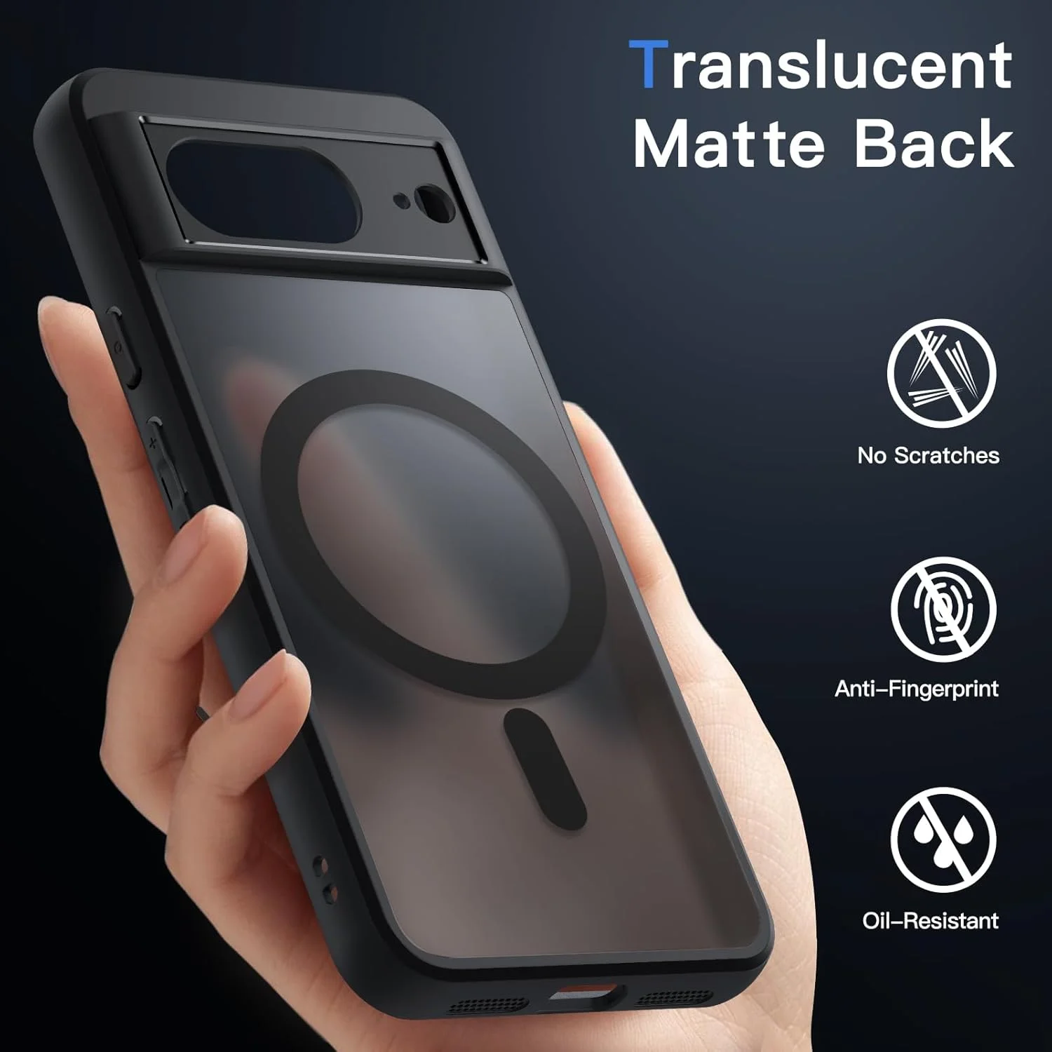 کاور آهنربایی JETech برای گوگل پیکسل 8 با اندازه 6.2 اینچ (سال 2023)، سازگار با MagSafe، کاور گوشی ضد ضربه با پشت مات نیمه شفاف (آبسیدین) کاور آهنربایی JETech برای گوگل پیکسل 8 با اندازه 6.2 اینچ (سال 2023)، سازگار با MagSafe، کاور گوشی ضد ضربه با پشت مات نیمه شفاف (آبسیدین)