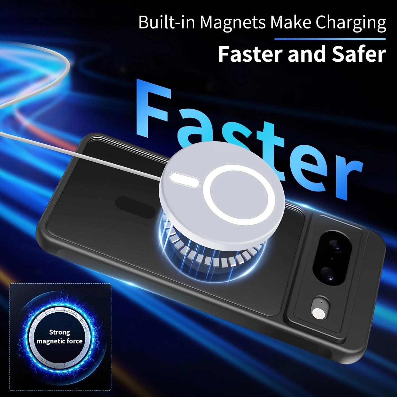 قاب مغناطیسی برای گوگل پیکسل 8، مات نیمه شفاف ضد اثر انگشت، سازگار با MagSafe، قاب محافظ باریک و ضد ضربه برای پیکسل 8 نسخه 6.2 اینچی (مشکی) قاب مغناطیسی برای گوگل پیکسل 8، مات نیمه شفاف ضد اثر انگشت، سازگار با MagSafe، قاب محافظ باریک و ضد ضربه برای پیکسل 8 نسخه 6.2 اینچی (مشکی)