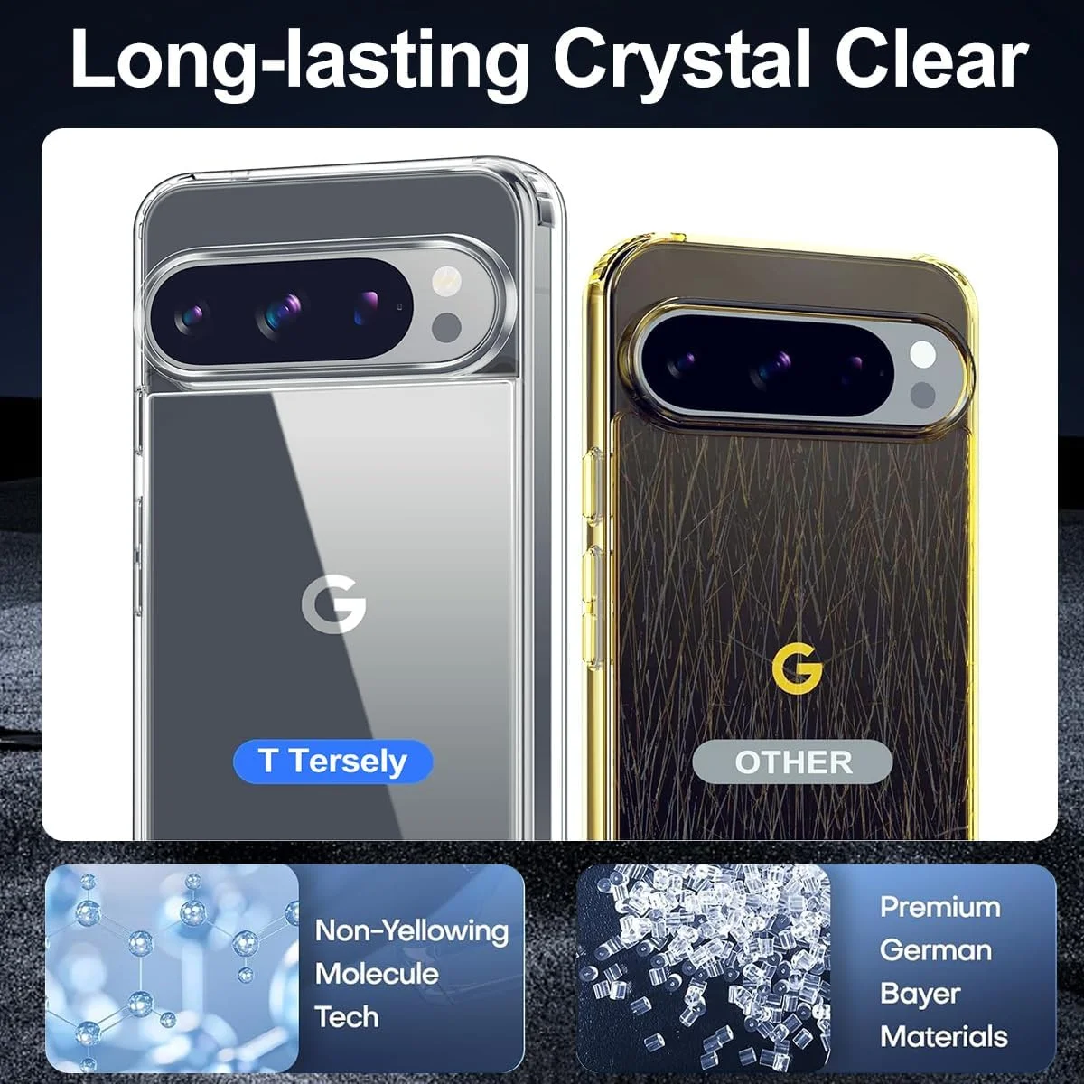 کاور محافظ کریستالی شفاف T Tersely برای گوگل پیکسل 10 / گوگل پیکسل 10 پرو، ضد زردی، پشتی سخت، باریک، ضد ضربه و ضد خش، مناسب برای شارژ بی سیم کاور محافظ کریستالی شفاف T Tersely برای گوگل پیکسل 10 / گوگل پیکسل 10 پرو، ضد زردی، پشتی سخت، باریک، ضد ضربه و ضد خش، مناسب برای شارژ بی سیم