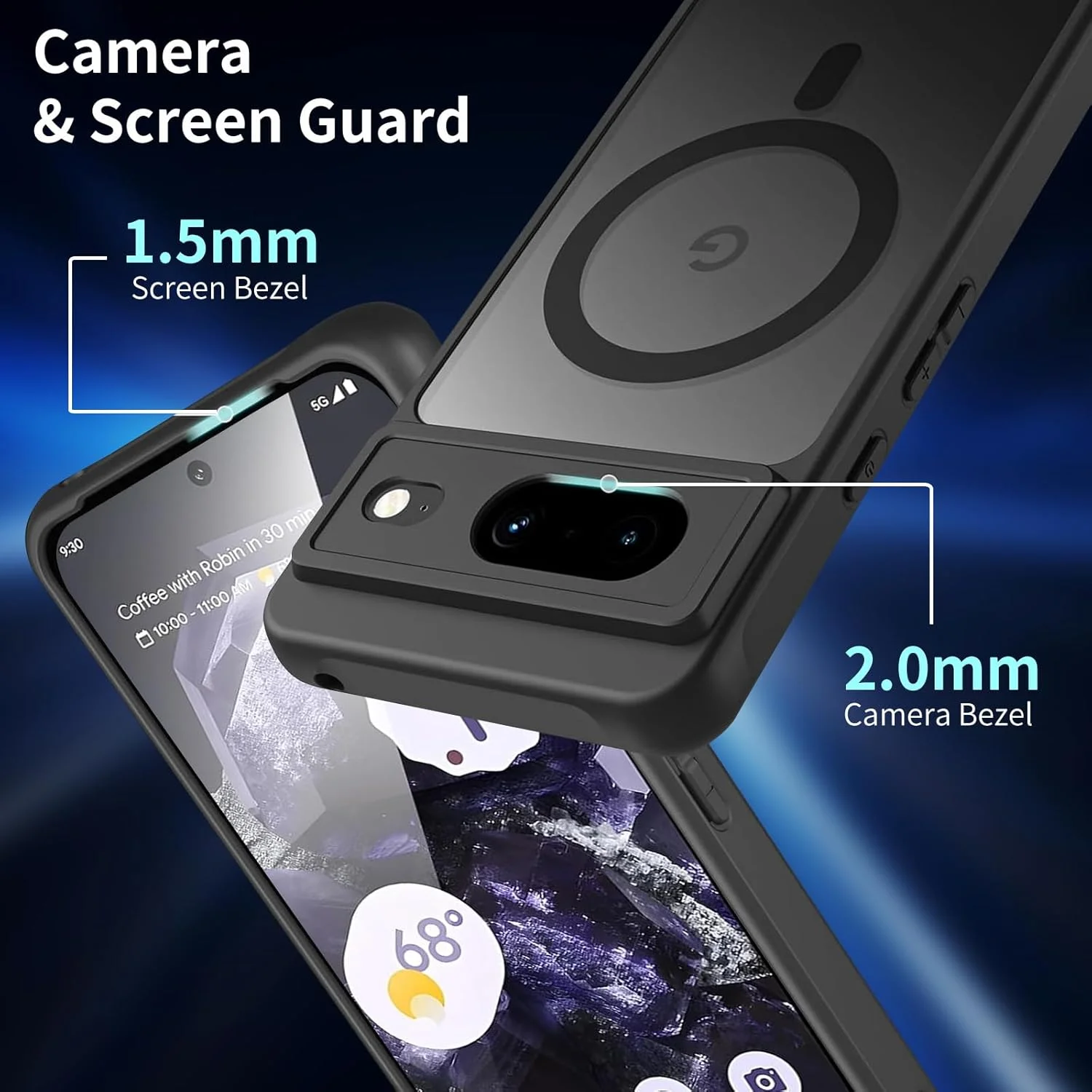 قاب مغناطیسی برای گوگل پیکسل 8، مات نیمه شفاف ضد اثر انگشت، سازگار با MagSafe، قاب محافظ باریک و ضد ضربه برای پیکسل 8 نسخه 6.2 اینچی (مشکی) قاب مغناطیسی برای گوگل پیکسل 8، مات نیمه شفاف ضد اثر انگشت، سازگار با MagSafe، قاب محافظ باریک و ضد ضربه برای پیکسل 8 نسخه 6.2 اینچی (مشکی)