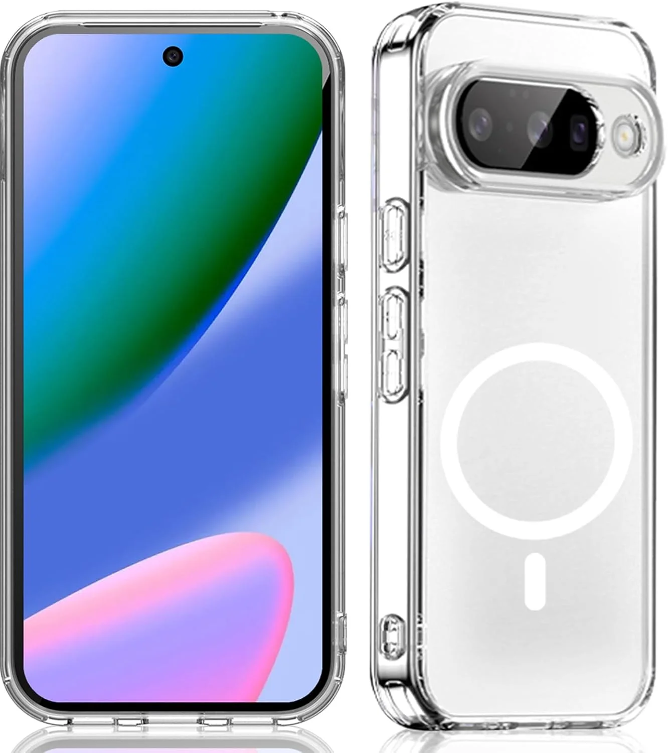 قاب محافظ گوشی کولولو برای گوگل پیکسل 10/10 پرو، سازگار با MagSafe، TPU شفاف ضد ضربه و ضد خش، قاب محافظ مغناطیسی شفاف سیلیکونی قاب محافظ گوشی کولولو برای گوگل پیکسل 10/10 پرو، سازگار با MagSafe، TPU شفاف ضد ضربه و ضد خش، قاب محافظ مغناطیسی شفاف سیلیکونی