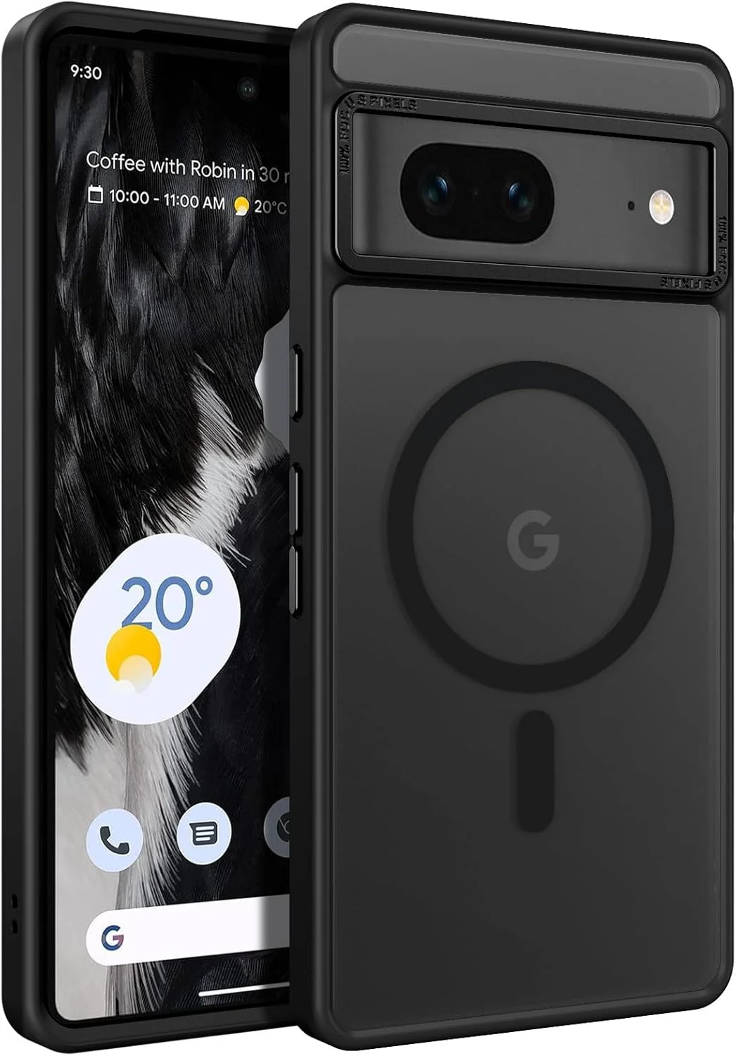 قاب محافظ گوشی گوگل پیکسل 7 بنتوبن [سازگار با MagSafe] - کاور محافظ مغناطیسی مات نیمه شفاف MagSafe - قاب محافظ باریک ضد ضربه برای آقایان و بانوان - مشکی