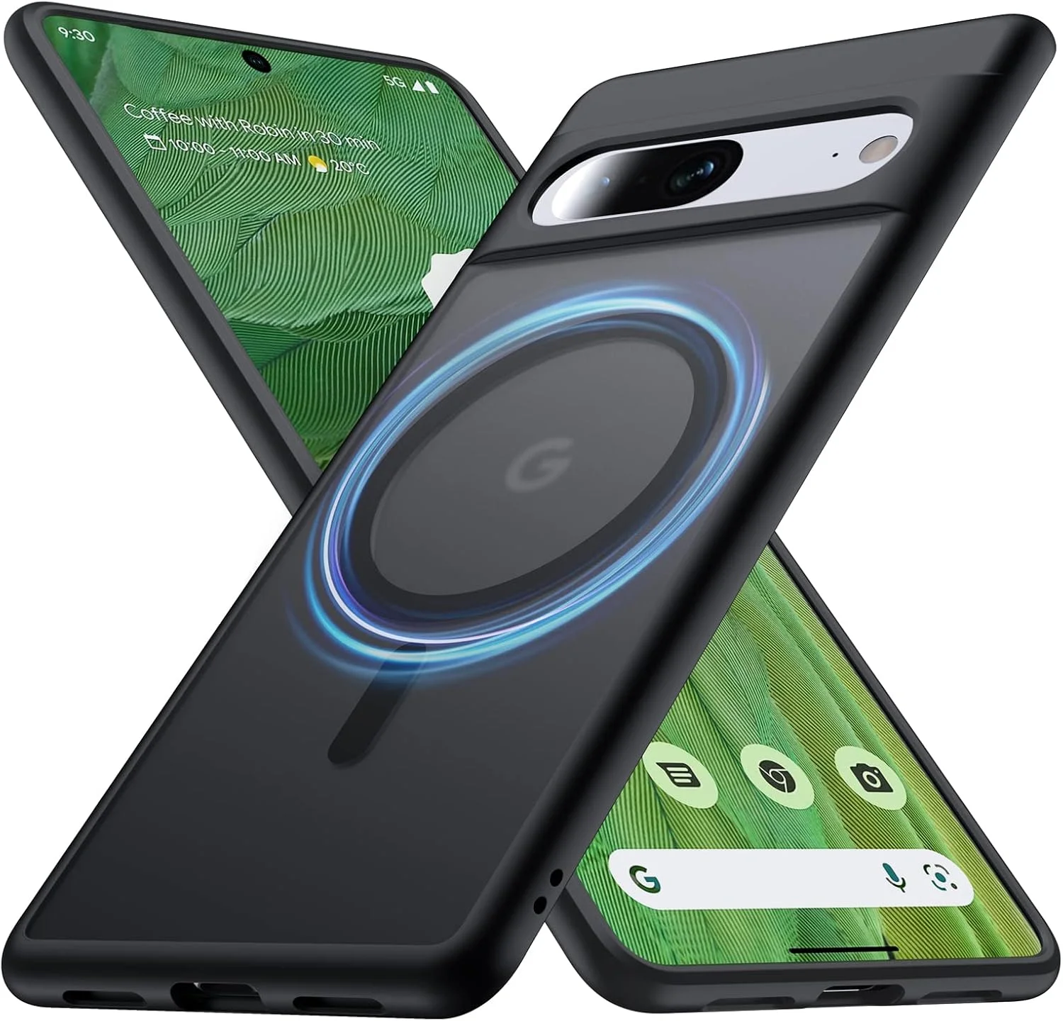 قاب محافظ مغناطیسی گوشی گوگل پیکسل 7 [سازگار با MagSafe] [ضد اثر انگشت] [باریک] [مقاوم در برابر ضربه] با پشت مات نیمه شفاف، مشکی، مناسب برای گوشی پیکسل 7 5G با اندازه 6.3 اینچ