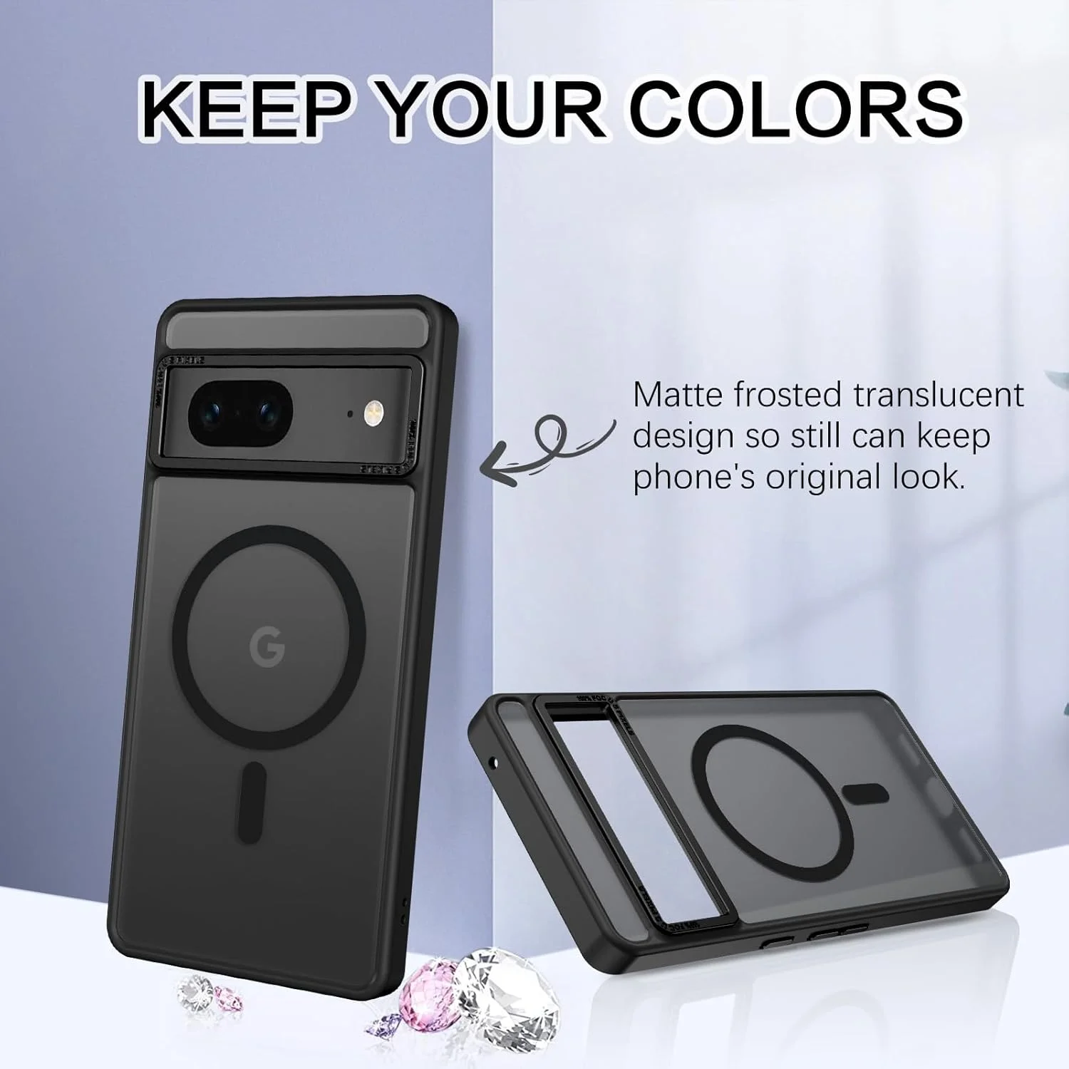قاب محافظ گوشی گوگل پیکسل 7 بنتوبن [سازگار با MagSafe] - کاور محافظ مغناطیسی مات نیمه شفاف MagSafe - قاب محافظ باریک ضد ضربه برای آقایان و بانوان - مشکی