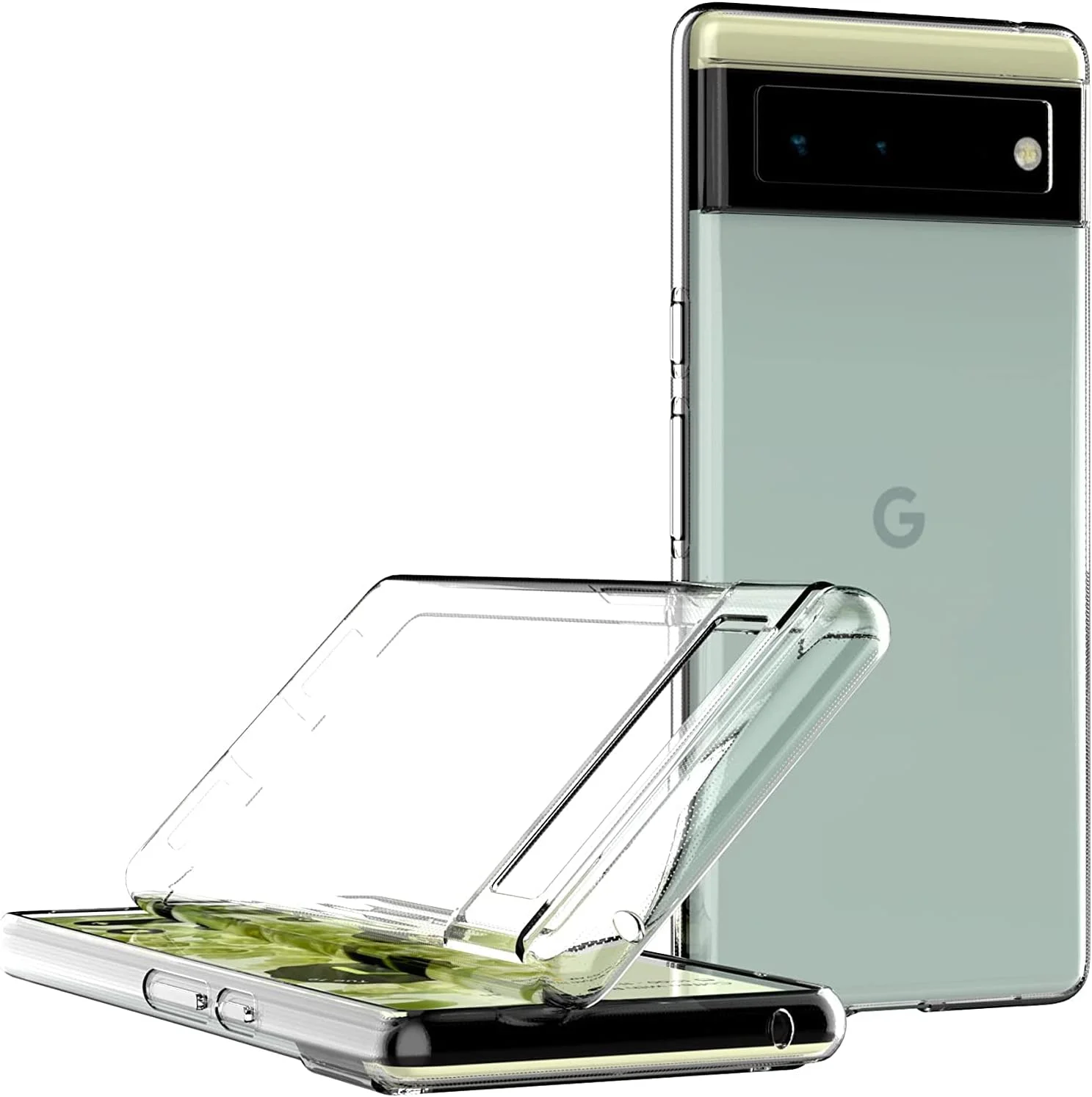 قاب مایجین برای گوگل پیکسل 6 (6.4 اینچ) ژلهای نرم TPU با پوشش پشتی شفاف قاب مایجین برای گوگل پیکسل 6 (6.4 اینچ) ژلهای نرم TPU با پوشش پشتی شفاف