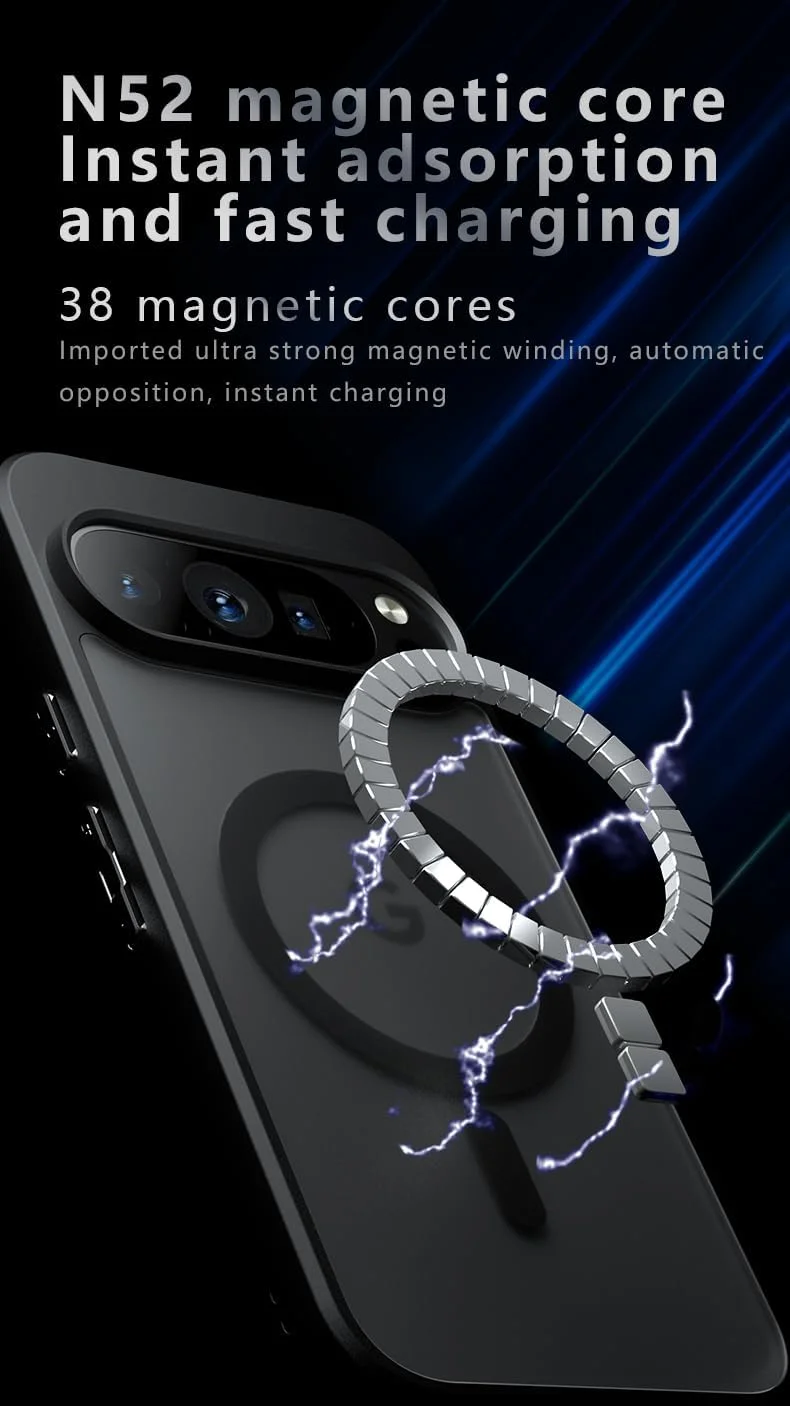 قاب محافظ مغناطیسی گوشی گوگل پیکسل 10/پیکسل 10 پرو، محافظت در برابر سقوط با استاندارد نظامی، باریک، مات، ضد اثر انگشت، مشکی قاب محافظ مغناطیسی گوشی گوگل پیکسل 10/پیکسل 10 پرو، محافظت در برابر سقوط با استاندارد نظامی، باریک، مات، ضد اثر انگشت، مشکی