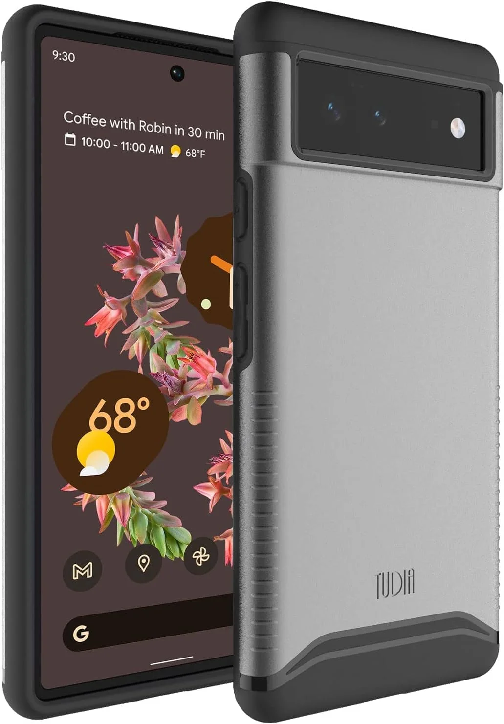 محافظ دوگانه TUDIA طراحی شده برای گوشی گوگل پیکسل 6 (سال 2021)، [ادغام] ضد ضربه، مقاوم، دو لایه، باریک و سخت