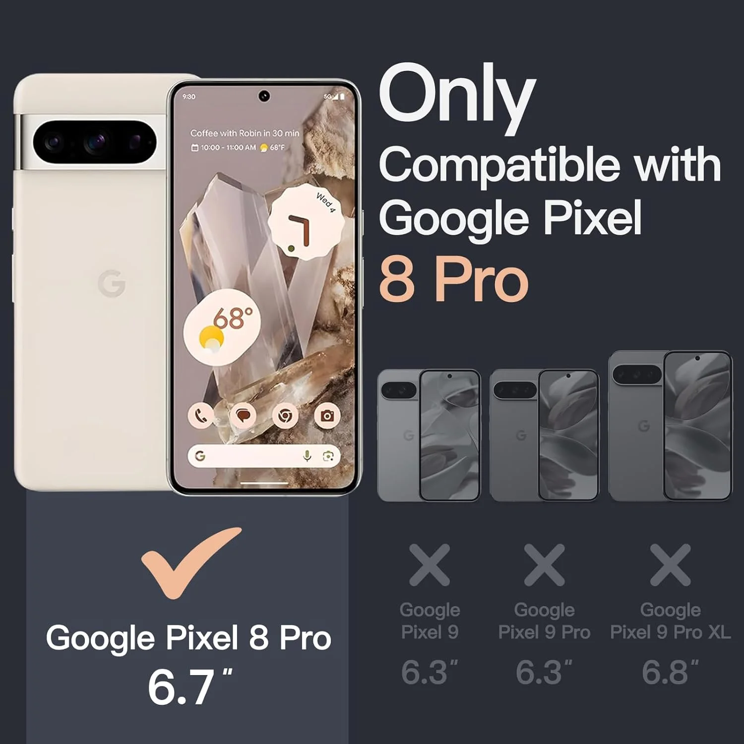 کاور آهنربایی JETech برای گوگل پیکسل 8 پرو 6.7 اینچی 2023، سازگار با لوازم جانبی MagSafe، کاور محافظ ضد ضربه گوشی، پشت PC سخت شفاف غیر زرد شونده (شفاف)