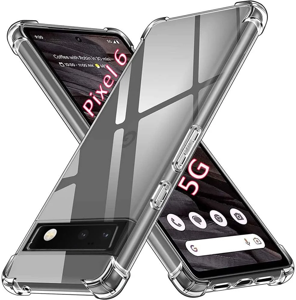کاور ژله ای شفاف یوستیا مناسب برای گوشی گوگل پیکسل 6، محافظ چهار گوشه کاور ژله ای شفاف یوستیا مناسب برای گوشی گوگل پیکسل 6، محافظ چهار گوشه