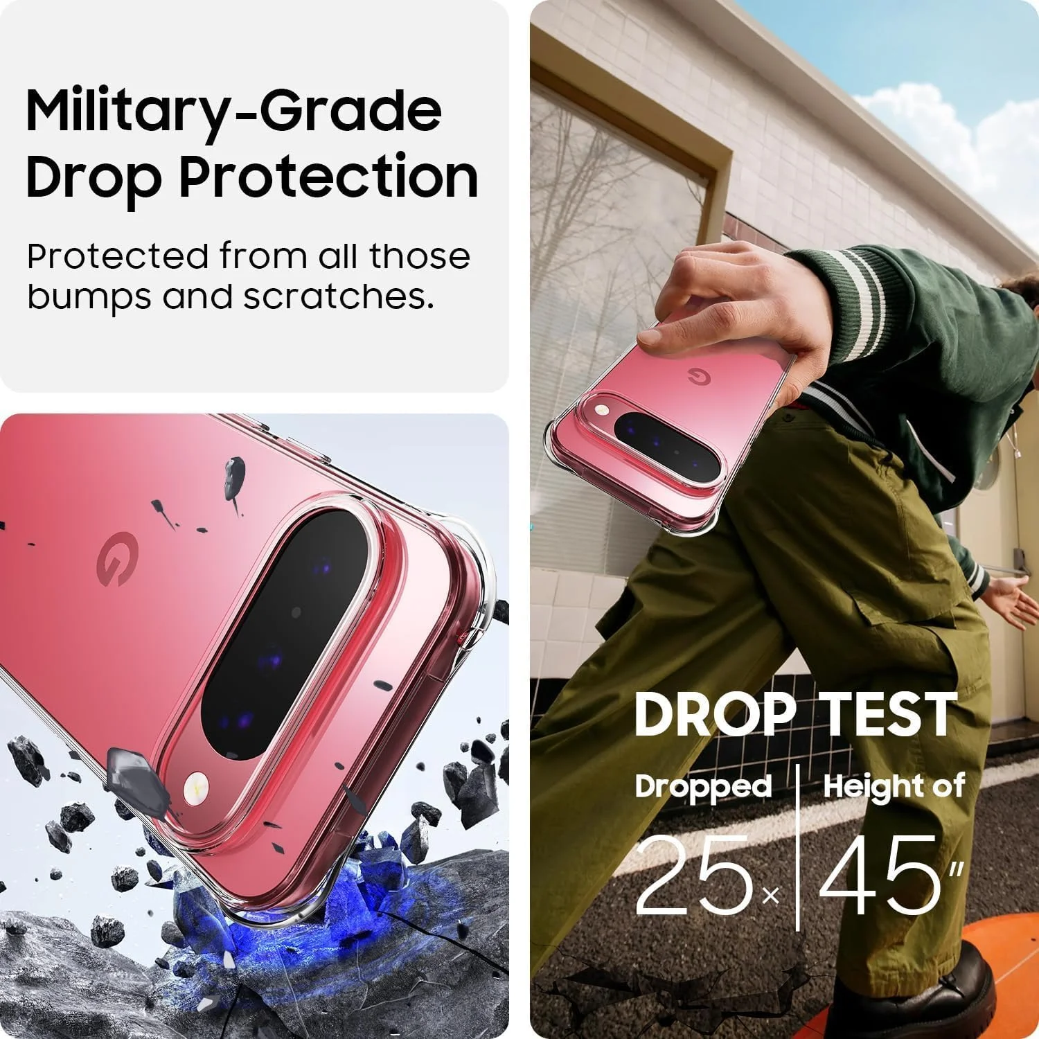 کاور محافظ گوشی گوگل پیکسل 10 پرو ایکس ال، کاور شفاف گوشی پیکسل 10 پرو ایکس ال، گوشه های تقویت شده، مقاوم در برابر خراش، جنس TPU سیلیکون نرم، محافظ گوشی گوگل پیکسل 10 پرو ایکس ال 2025