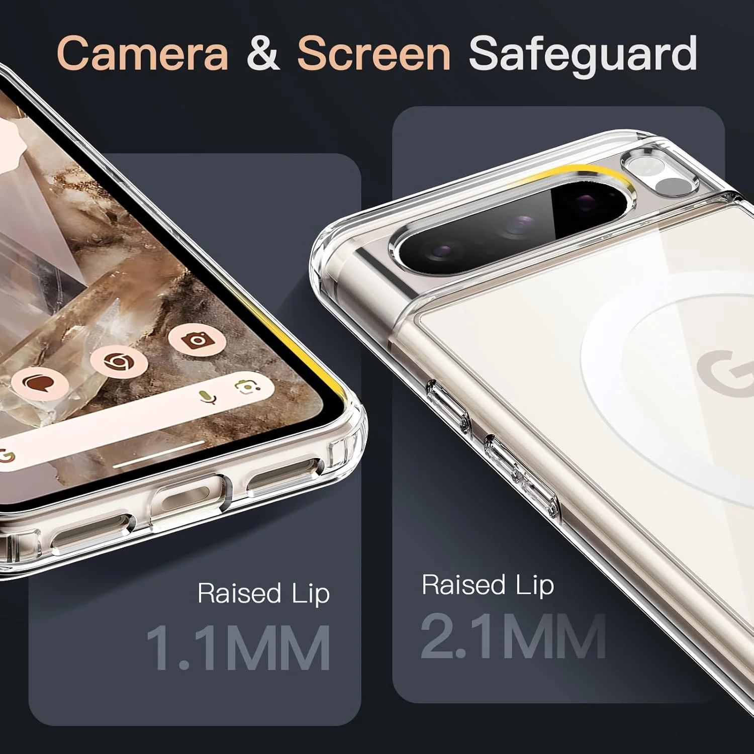 کاور آهنربایی JETech برای گوگل پیکسل 8 پرو 6.7 اینچی 2023، سازگار با لوازم جانبی MagSafe، کاور محافظ ضد ضربه گوشی، پشت PC سخت شفاف غیر زرد شونده (شفاف)